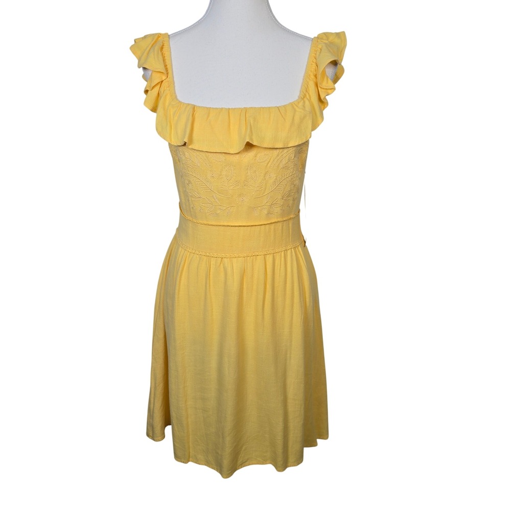 NWT Yellow Ruffle Mini Dress - Women's Summer Dress